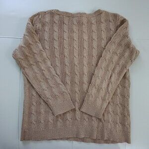 Lauren Ralph Lauren Black Label Metallic Lurex Cable-Knit Sweater NWOT